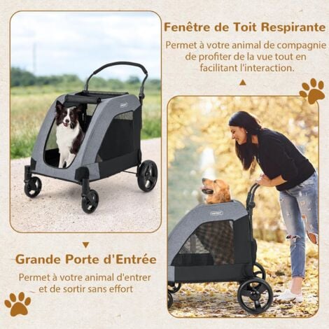 Costway Poussette Pour Chien Pliante Poussette Buggy Pour Chien Chat