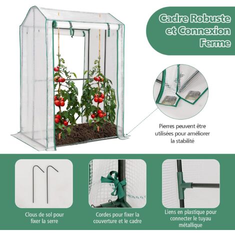 Costway Serre De Jardin Portable Cm X Cm X Cm Portes