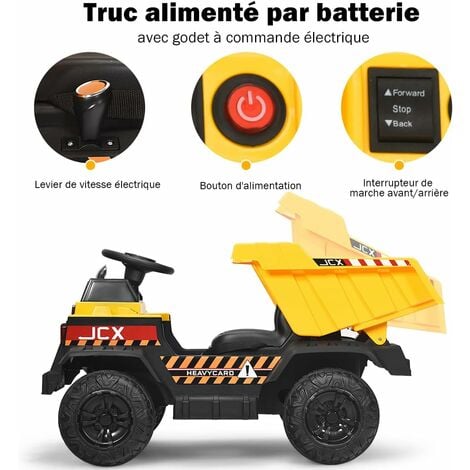 Costway Voiture Electrique Camion Benne Batterie V Pour Enfants