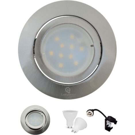 Lot de 35 Spot Led Encastrable Complete Satin Orientable lumière Blanc