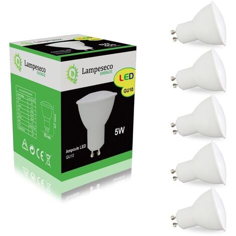 Pack De 5 Ampoules Led GU10 5W Blanc Froid 120