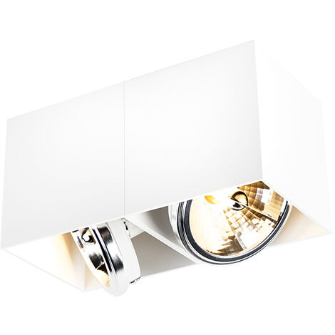 Qazqa Box Spot Plafond Plafonnier Lumi Re L Cm Blanc