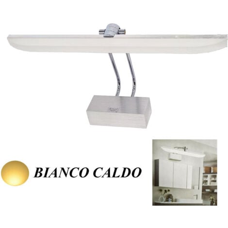 Applique Lampada Parete Muro Specchio Bagno Led Luce Bianco Caldo