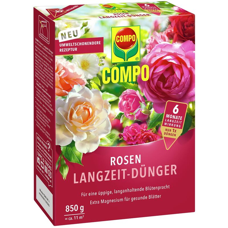 COMPO Rosen Langzeit Dünger 850 g für ca 11 m²