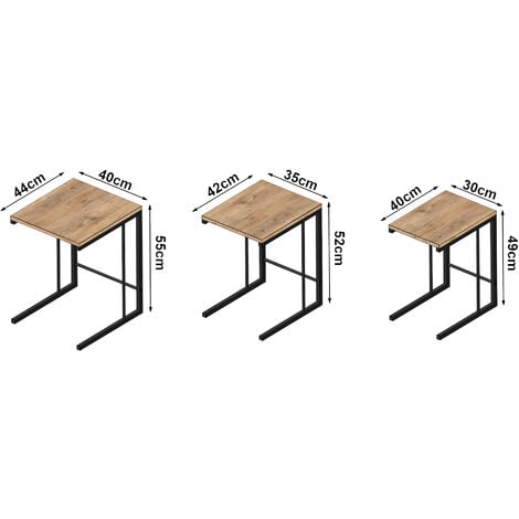 Set De Tables D Appoint Jakobstad Gigognes Noir Effet Bois En Casa