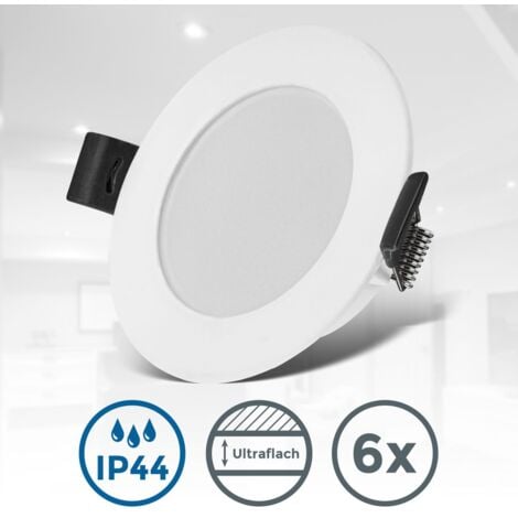 B K Licht lot de 6 spots encastrés LED 230V salle de bain protection