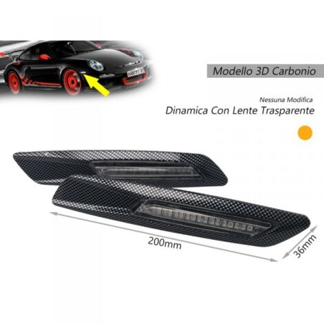 Kit Freccia Laterale A Led Side Marker Dinamica 3D Carbonio Lente