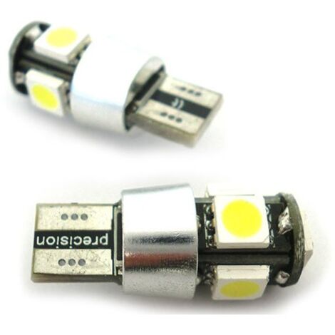 Lampada Led Canbus T10 W5W Luci Di Posizione 12V 5 Smd Bianco No Errore