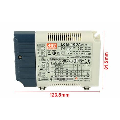 Led Driver CC Meanwell LCM 40DA Dimmerabile DALI Pulsante NO Corrente