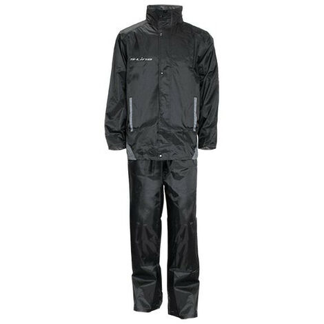 Ensemble Pluie Taille S Polyester Revêtement Pvc Noir Marquages