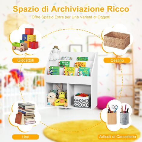 Costway Scaffale Per Bambini Mobile Contenitore Per Giocattoli Con