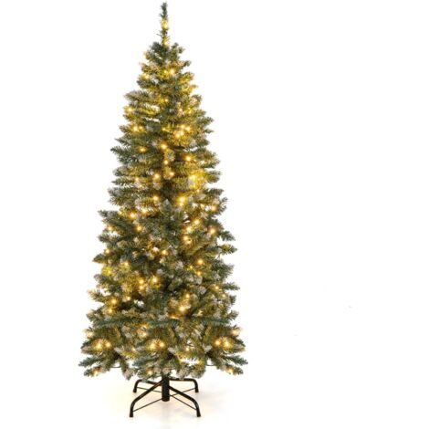 Costway Albero Di Natale Slim Con Luci Cm Albero Di Natale