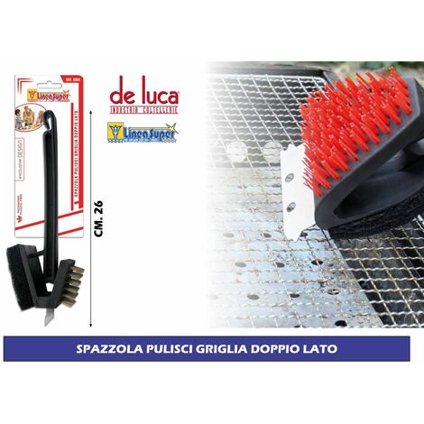 SPAZZOLA PULISCI GRIGLIA BARBECUE A CARBONE PIETRA OLLARE PIETRA LAVICA