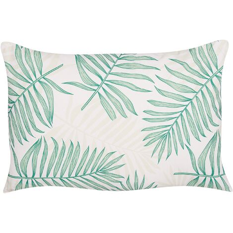 Coussins D Coratifs De Jardin Beige Et Vert Motif De Feuilles X