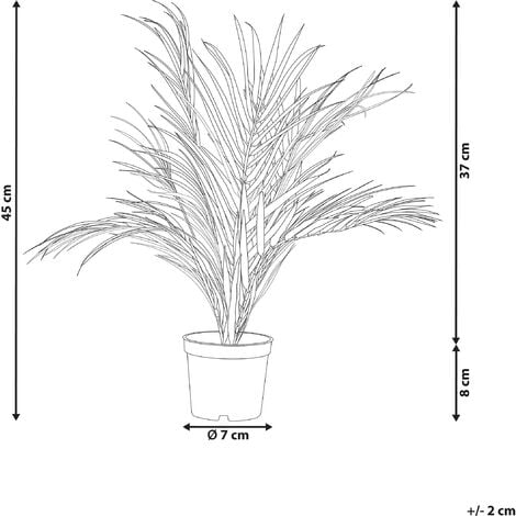 Plante Artificielle en Pot pour l Intérieur de 45 cm Pot Noir Areca Palm