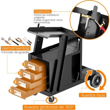 Costway Carro De Soldadura Rodante Carro De Soldadura De Cajones Con