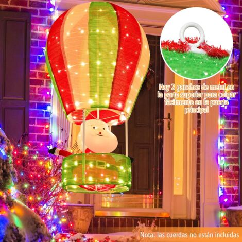 Costway Cm Papa Noel Con Globo Aerost Tico Decoraci N Preiluminada