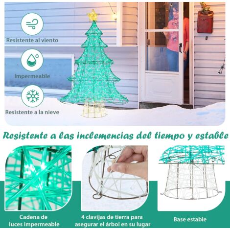 Costway Cm Rbol De Navidad Artificial Luces Led Con Estrella