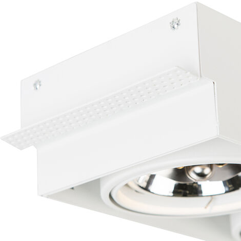 Qazqa Moderno Foco Empotrado Blanco Orientable Luces Sin Molduras