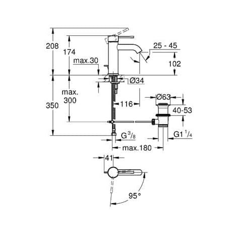 Grohe Essence Mitigeur Monocommande Lavabo Taille S Dl