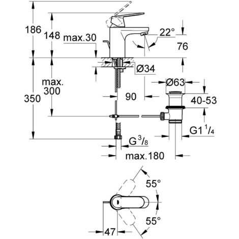 Grohe Eurosmart Cosmopolitan Mitigeur Monocommande Lavabo Taille S