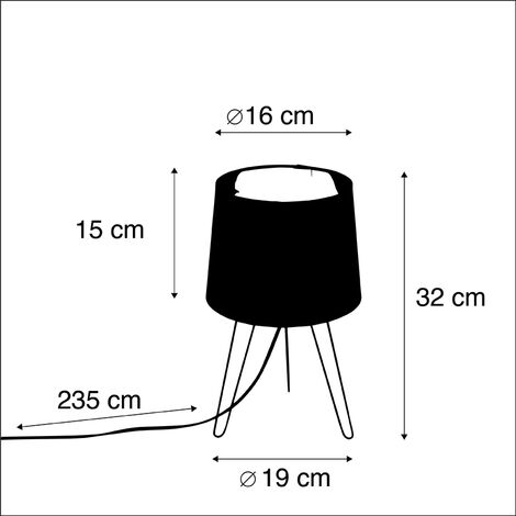 Qazqa Lampada Da Tavolo Con Paralume Lofty Moderno Tessuto Acciaio