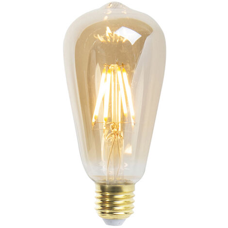 LUEDD Lampada A Filamento LED E27 Dimmerabile ST64 Goldline 5W 380 Lm 2200K