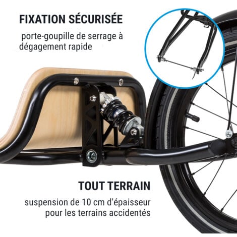 Companion Chaser Remorque vélo suiveuse 30 kg 16 bouleau Multiplex