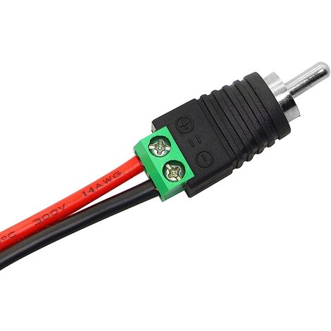 Conector RCA Macho Terminal De Tornillo Negro