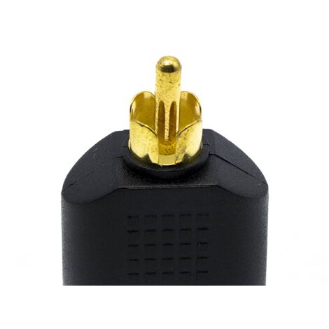 Adaptador Audio Mono Xrca H Rca M Dorado Negro