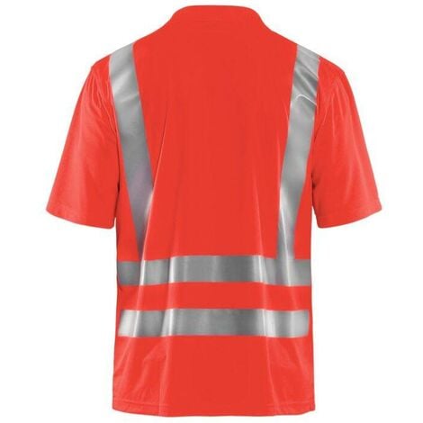 Polo anti uv haute visibilité Blaklader Rouge Fluo 4XL