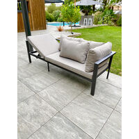 ANTALYA Ensemble Repas De Jardin 9 Places En Aluminium Gris