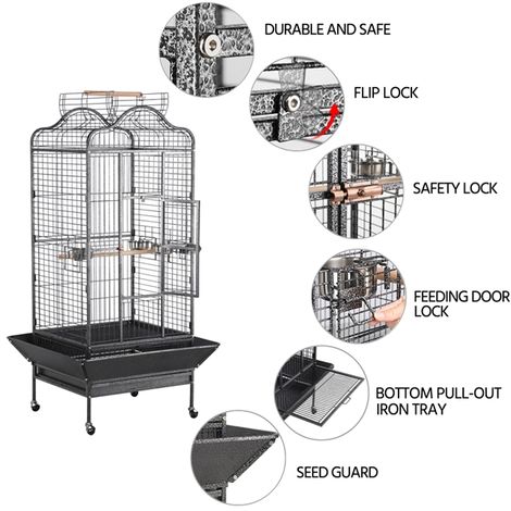 Yaheetech K Fig Vogelvoliere Vogelk Fig Vogelhaus Tierk Fig Mit Rollen