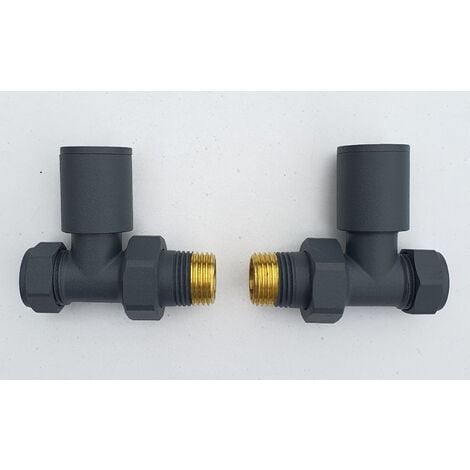 Anthracite Straight Chrome Towel Rail Valves Mm Radiator Valves