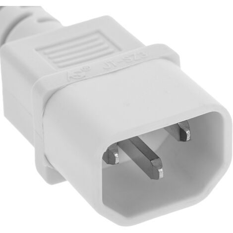 BeMatik Cable de alimentación eléctrico IEC 60320 blanco C13 C14 3 m