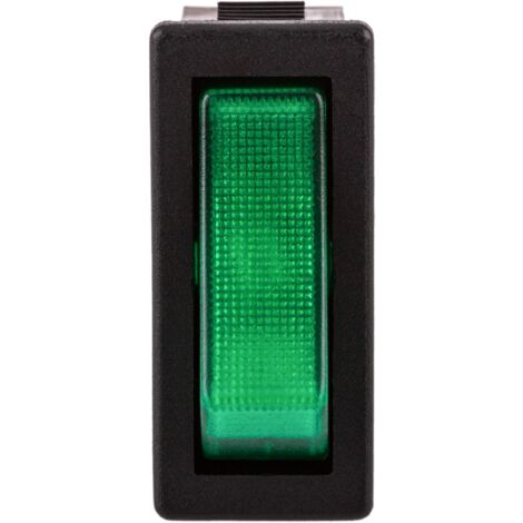 BeMatik Interruptor Basculante Verde Luminoso SPST 3 Pin