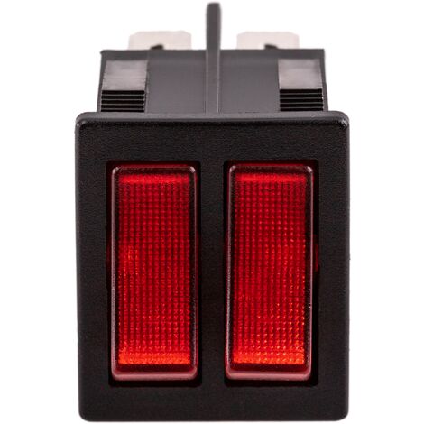 BeMatik Interruptor Luminoso Basculante Rojo Dos Canales DPDT 6 Pin