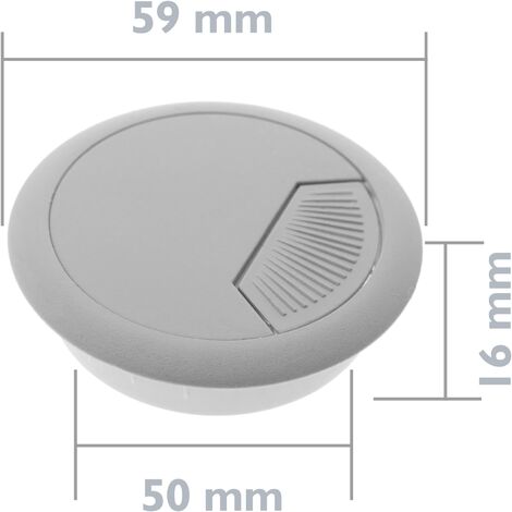 BeMatik Lote De 20 Pasacables Redondo Para Encastrar En Mesa De Color