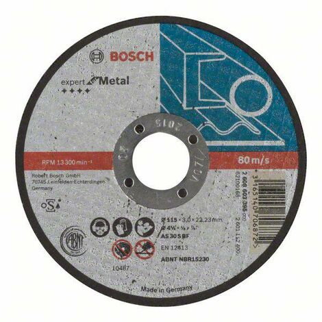 Bosch Accessories 2608603395 2608603395 Disque à tronçonner 115 mm 1 pc