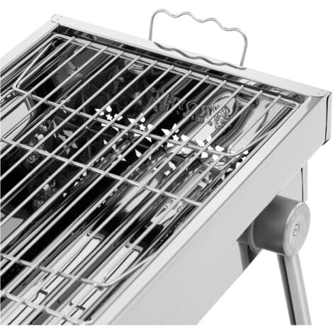 Barbecue Au Charbon De Bois Avec Tablette Et Grille Rabattable 75 X 25