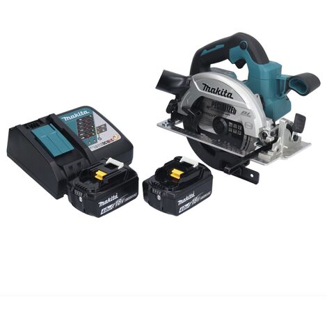 Sierra circular portátil sin cable Makita DHS 661 RMU 18 V 165 mm 2x