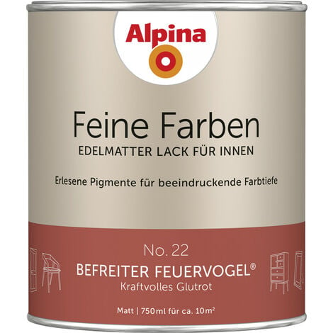 Alpina Feine Farben Lack No 22 Befreiter Feuervogel Glutrot Edelmatt