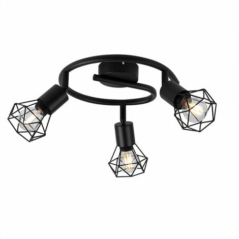 Spot De Plafond Lampe Rondell Lampe Spot Cage Noire Mobile Dans Un