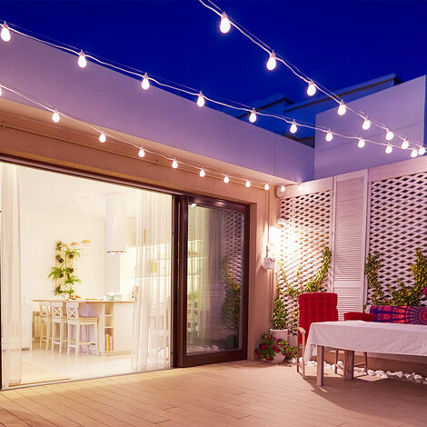 Cha Ne Lumineuse Boules Blanc Cha Ne Lumineuse D Coration De Balcon