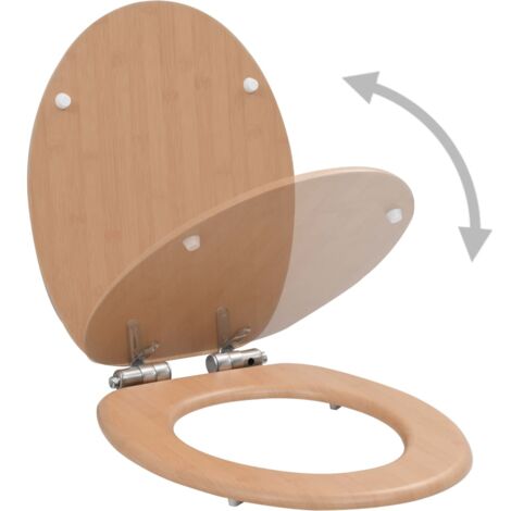 Si Ge De Toilette Mdf Couvercle Fermeture En Douceur Bambou