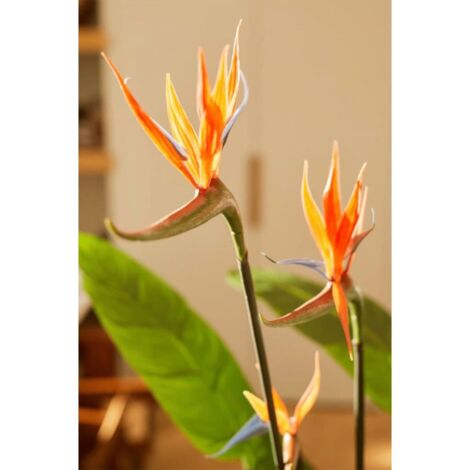 Plante Artificielle Strelitzia En Pot Avec Fleurs 120 Cm