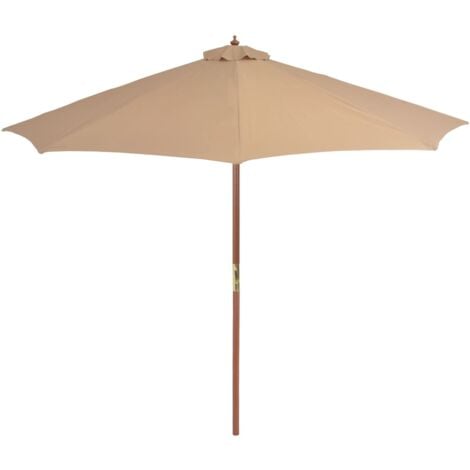 Parasol D Ext Rieur Avec M T En Bois Cm Taupe