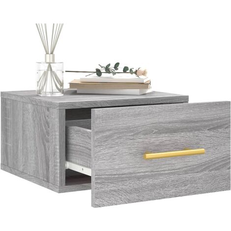 Table De Chevet Murale Sonoma Gris 35x35x20 Cm