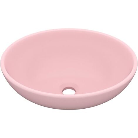 Lavabo ovale de luxe Rose mat 40x33 cm Céramique