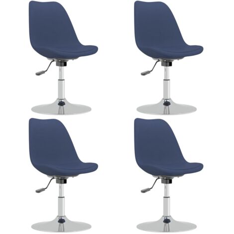 Chaises Pivotantes Manger Lot De Bleu Tissu